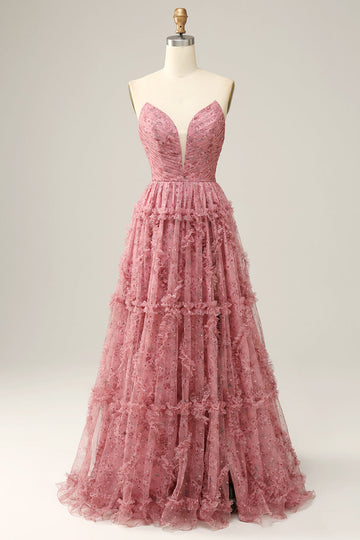 Dusty Rose Sweetheart A-Line Ballkjole